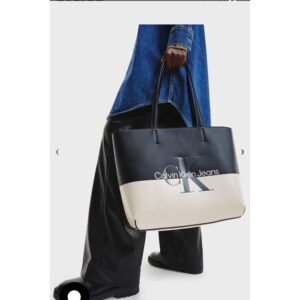 Calvin Klein Shopping bag krem siyah